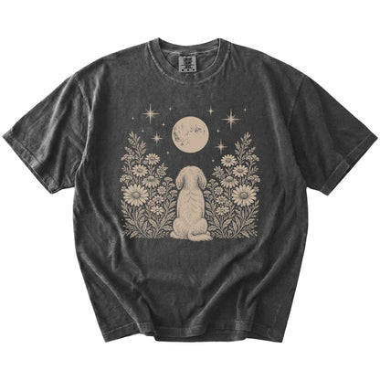 Havanese beneath a wildflower moon on a Pepper Comfort Colors® T-shirt
