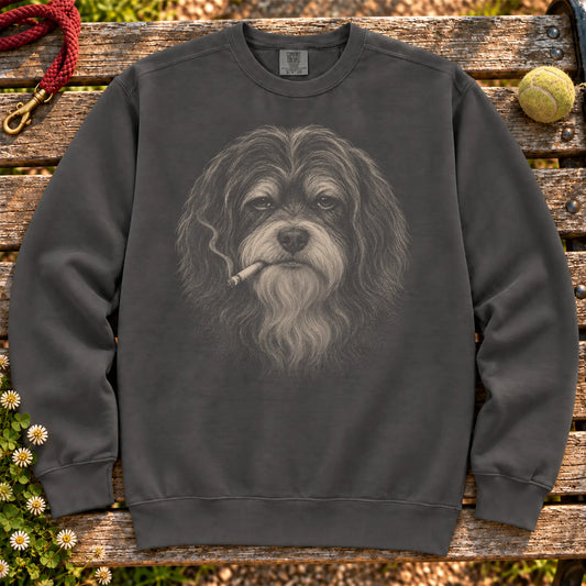 Havanese smoking design on a Pepper sweatshirt