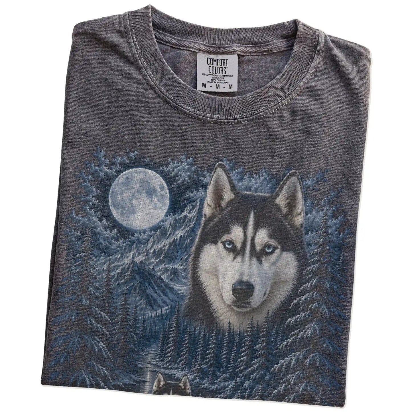 Folded Pepper Husky winter forest t-shirt