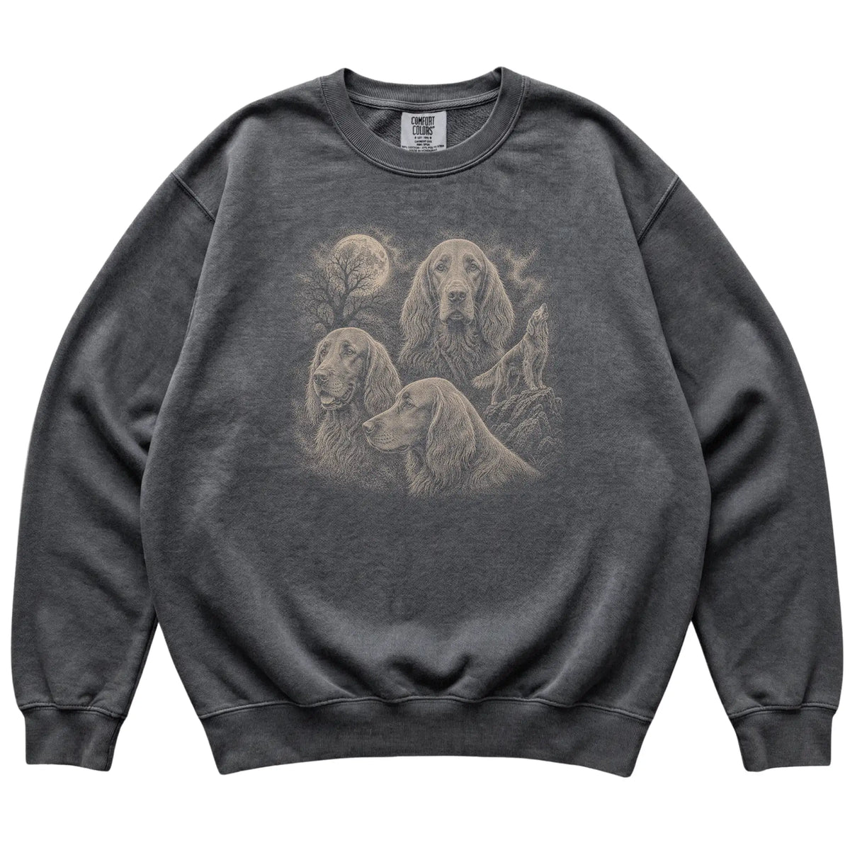 Irish Setter 90s Moon Sweatshirt in Pepper — flat lay