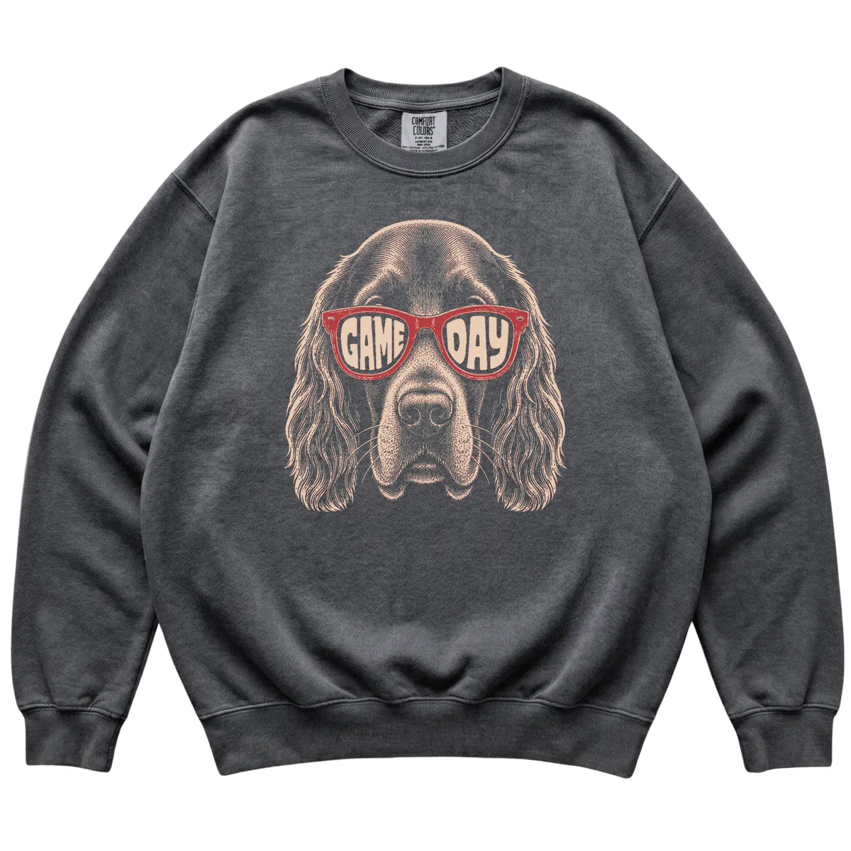 Pepper Irish Setter Game Day Sunglasses sweatshirt, laid flat