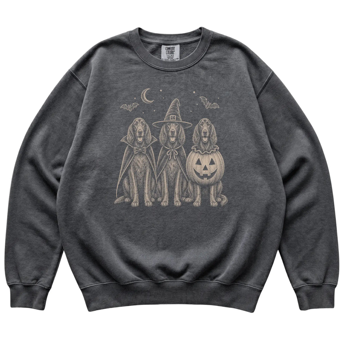 Pepper Irish Setter Halloween Costume Comfort Colors sweatshirt, flat view