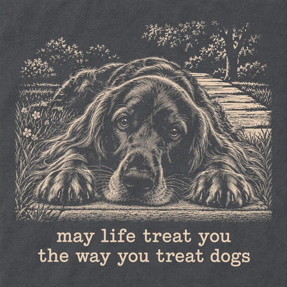 Irish Setter Karma Comfort Colors sweatshirt in Pepper — Design Detail