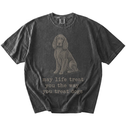Pepper Irish Setter Karma T-Shirt laid flat