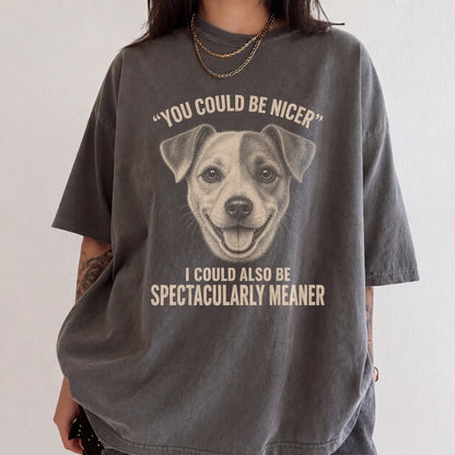 Jack Russell Guard Dog T-Shirt in Pepper worn in a studio setting