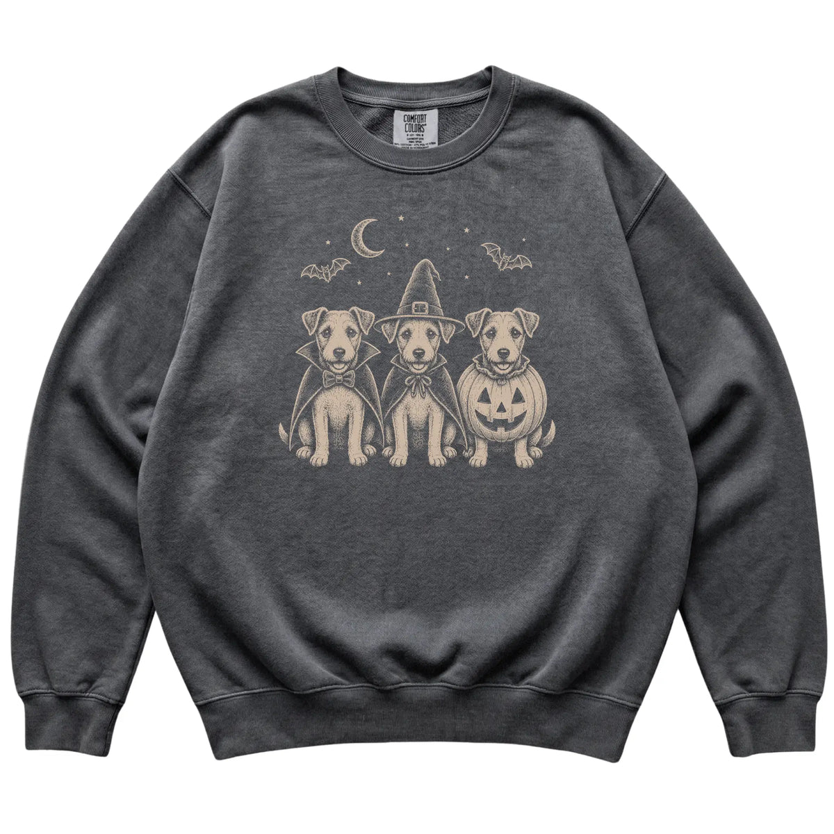 Pepper Jack Russell Halloween Costume Comfort Colors sweatshirt, flat view