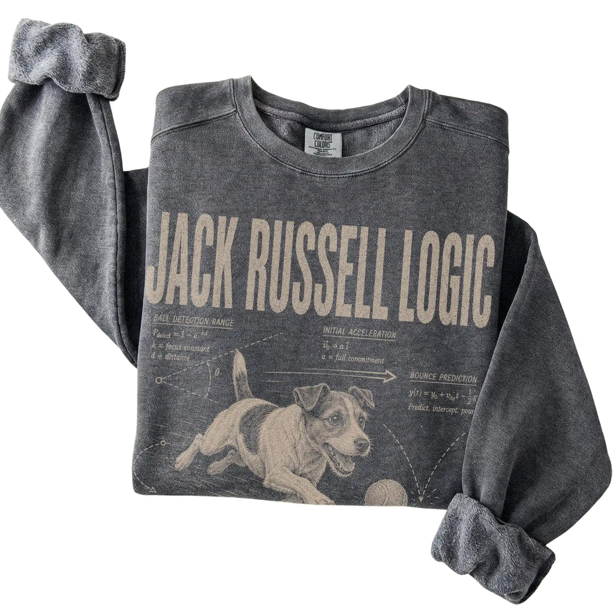 Pepper Jack Russell Logic sweatshirt folded detail