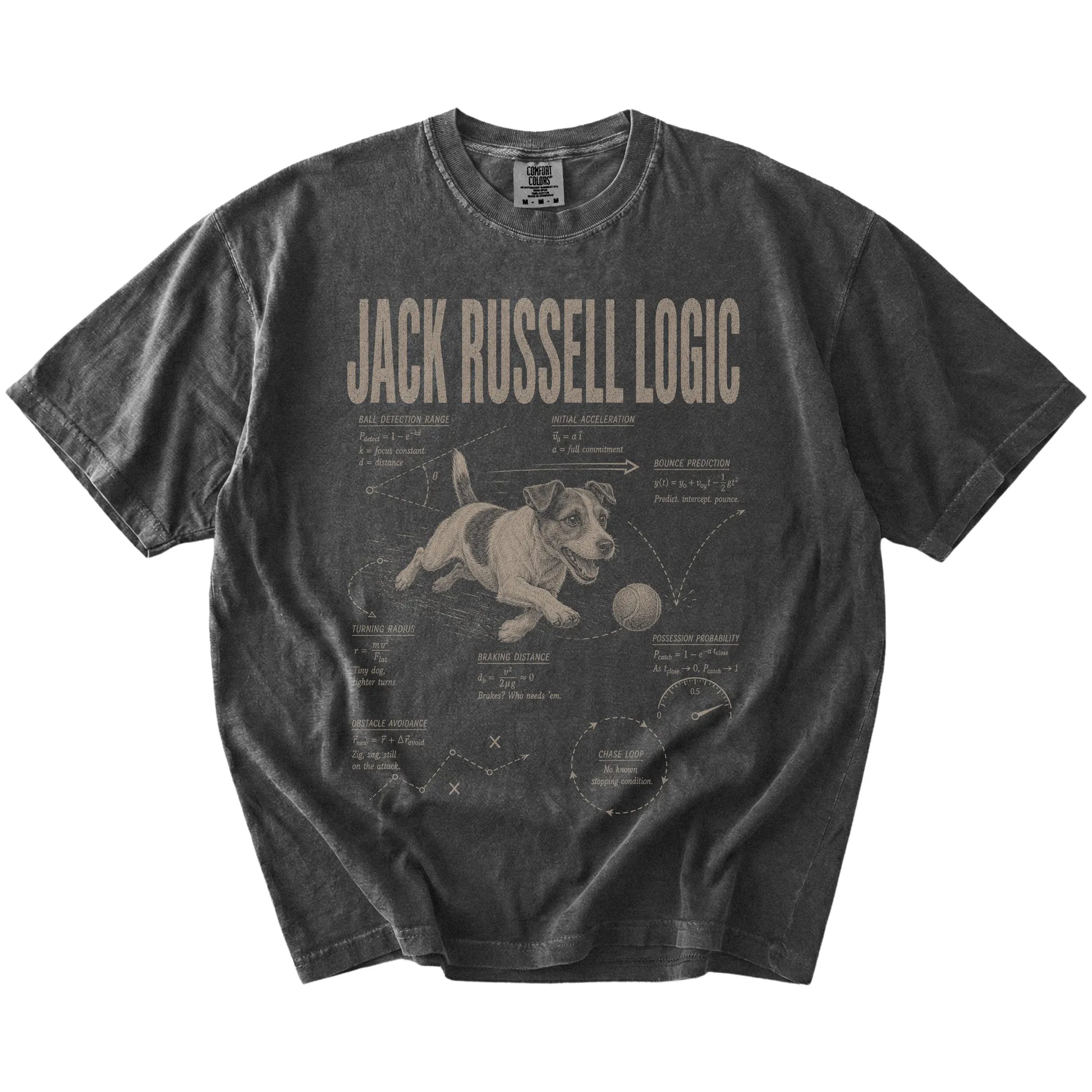 Pepper Jack Russell Logic T-Shirt laid flat