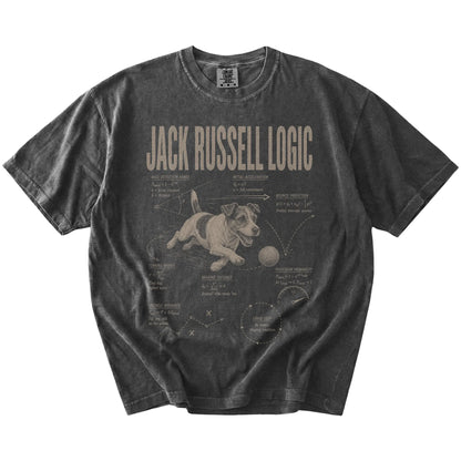Pepper Jack Russell Logic T-Shirt laid flat