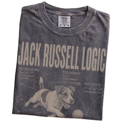 Folded Pepper Jack Russell Logic T-Shirt showing the graphic