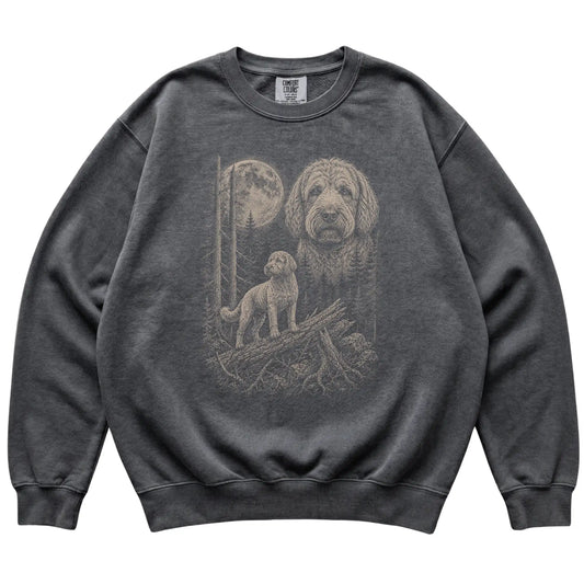 Pepper Labradoodle Moonlit Forest Comfort Colors sweatshirt, flat view