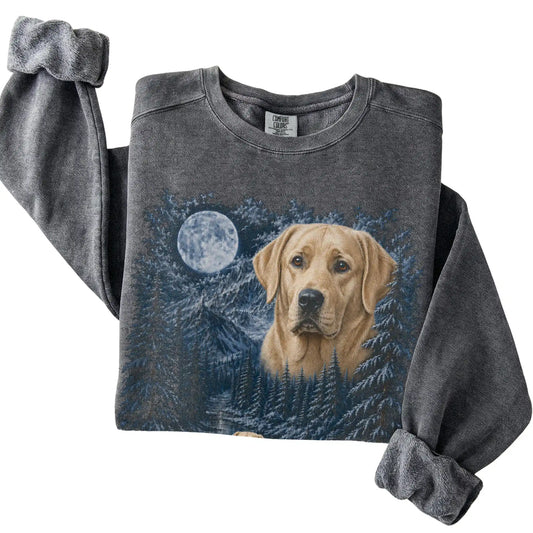 Labrador Retriever Forest Moon Sweatshirt in Pepper
