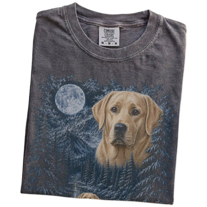 Folded Pepper Labrador Retriever winter forest t-shirt