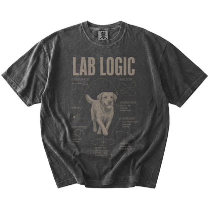 Pepper Labrador Retriever Logic T-Shirt laid flat