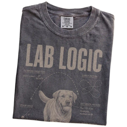 Folded Pepper Labrador Retriever Logic T-Shirt showing the graphic