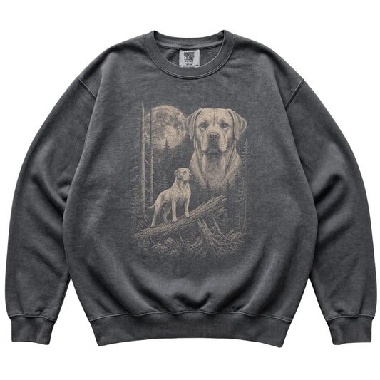 Pepper Labrador Retriever Moonlit Forest Comfort Colors sweatshirt, flat view