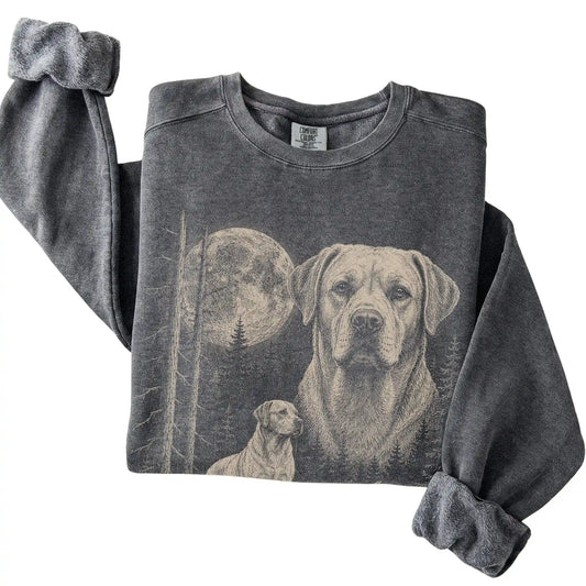 Pepper Labrador Retriever Moonlit Forest Comfort Colors sweatshirt, folded view