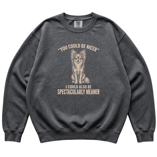 Long-Haired Chihuahua Guard Dog sweatshirt in Pepper