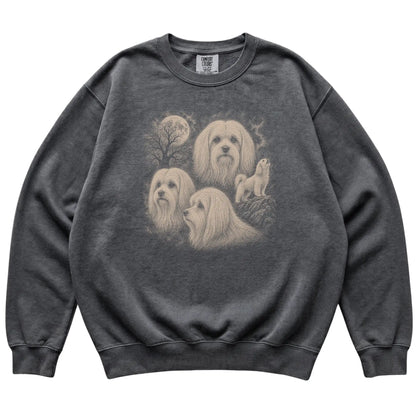 Maltese 90s Moon Sweatshirt in Pepper — flat lay