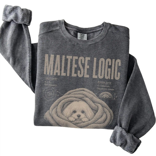 Pepper Maltese Logic sweatshirt folded detail