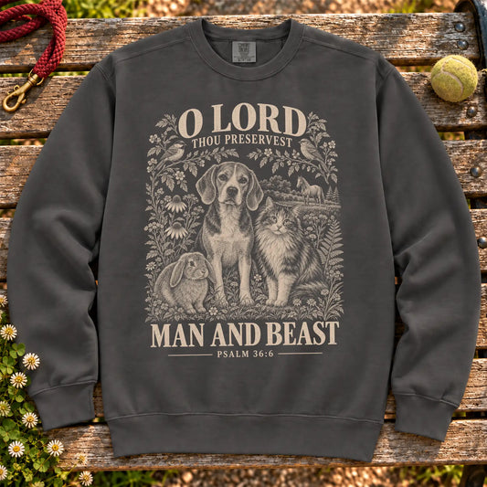 Pepper Man and Beast scripture Comfort Colors sweatshirt
