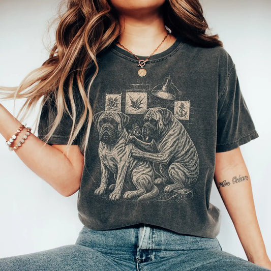Person wearing a Pepper Mastiff Tattoo t-shirt