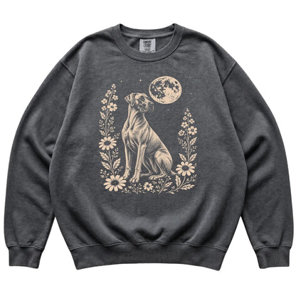Pepper Moon Flowers Great Dane Comfort Colors sweatshirt, flat view