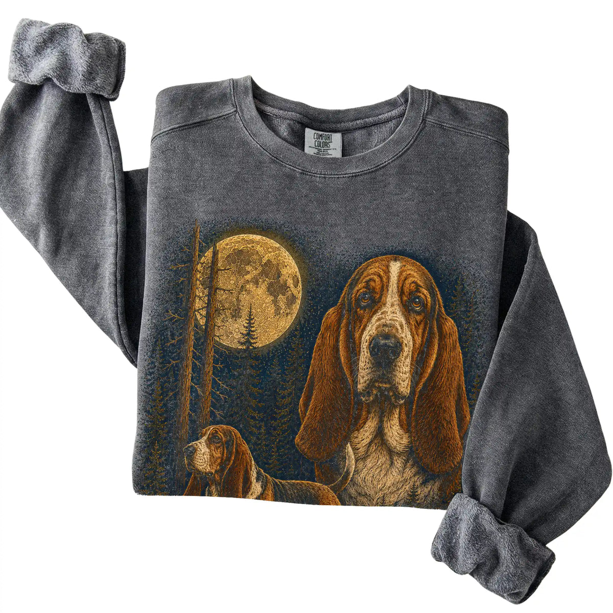 Basset Hound Wildwood Moon Sweatshirt in Pepper