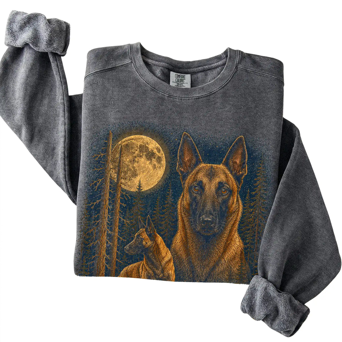 Belgian Malinois Wildwood Moon Sweatshirt in Pepper