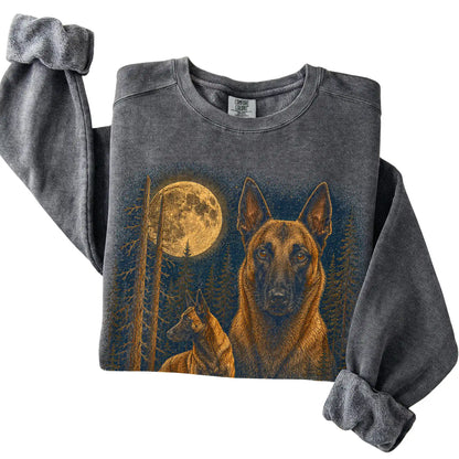 Belgian Malinois Wildwood Moon Sweatshirt in Pepper