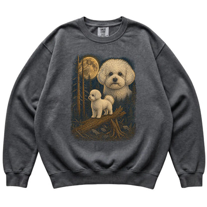 Bichon Frise Wildwood Moon Sweatshirt in Pepper