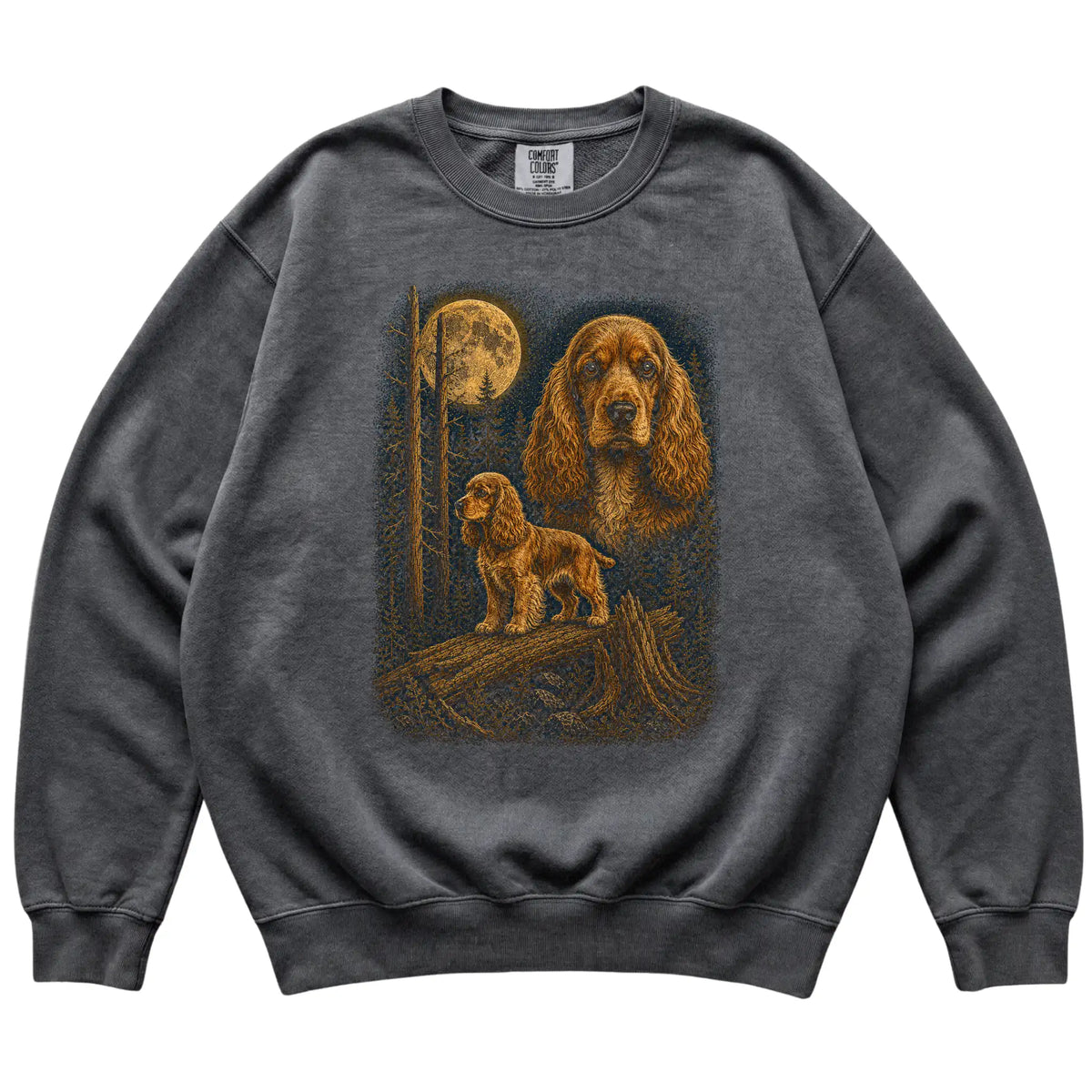 Cocker Spaniel Wildwood Moon Sweatshirt in Pepper