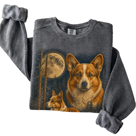 Corgi Wildwood Moon Sweatshirt in Pepper