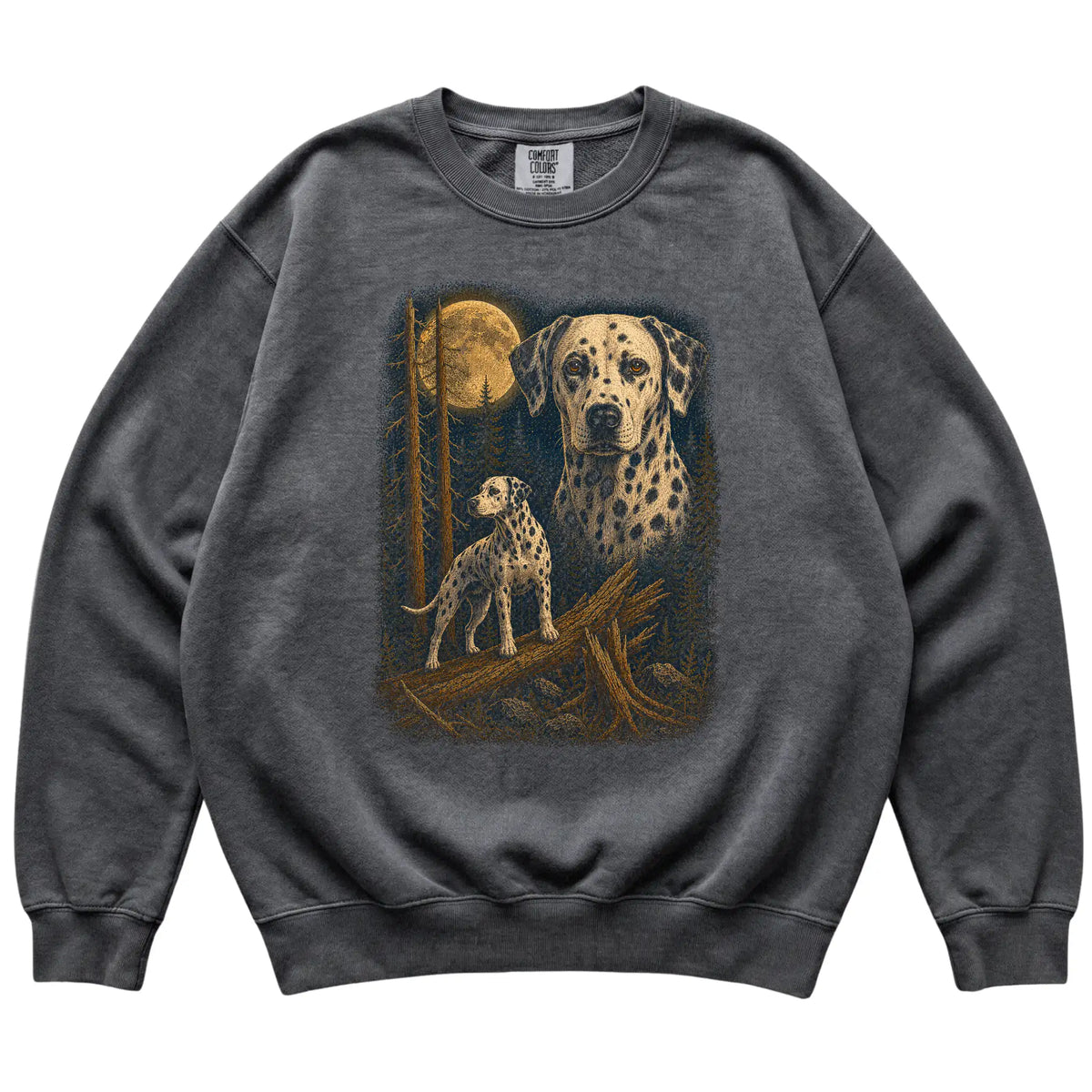 Dalmatian Wildwood Moon Sweatshirt in Pepper