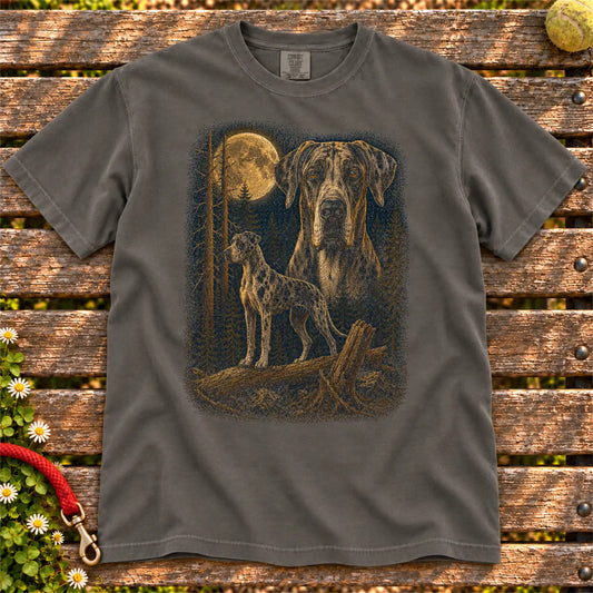 Great Dane Wildwood Moon design on a Pepper T-shirt shown flat