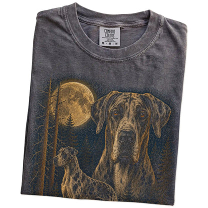 Folded Pepper Great Dane full-color Moonlit Forest t-shirt