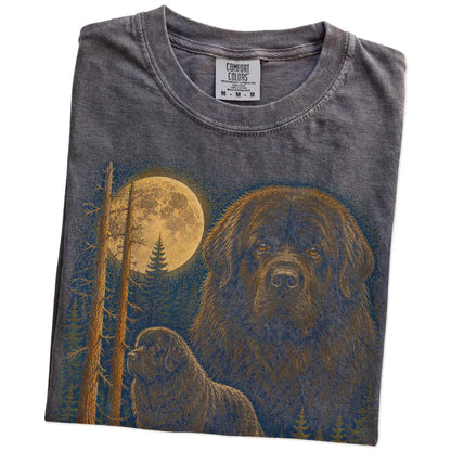 Folded Pepper Newfie full-color Moonlit Forest t-shirt
