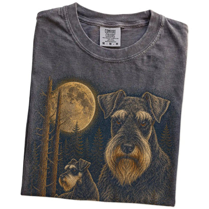 Folded Pepper Schnauzer full-color Moonlit Forest t-shirt
