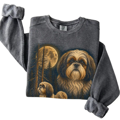 Shih Tzu Wildwood Moon Sweatshirt in Pepper