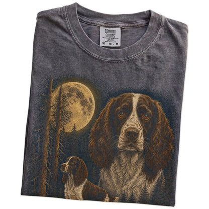 Folded Pepper Springer Spaniel full-color Moonlit Forest t-shirt