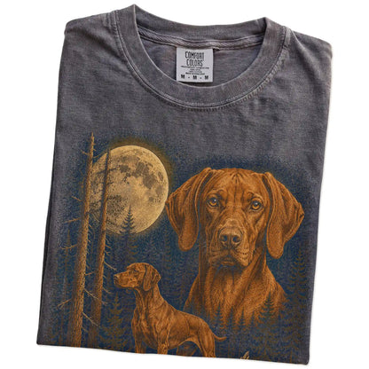 Folded Pepper Vizsla full-color Moonlit Forest t-shirt