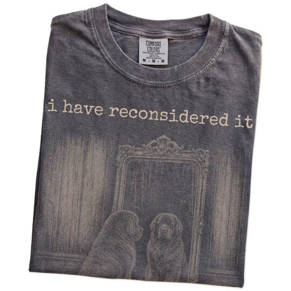 Folded Pepper Comfort Colors® T-shirt showing “the answer is still no” newfie design