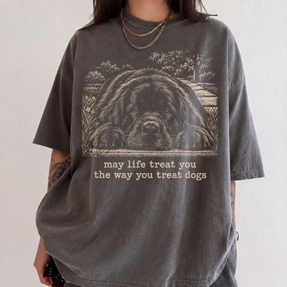 Newfie Karma Comfort Colors T-shirt in Pepper — Studio Lifestyle