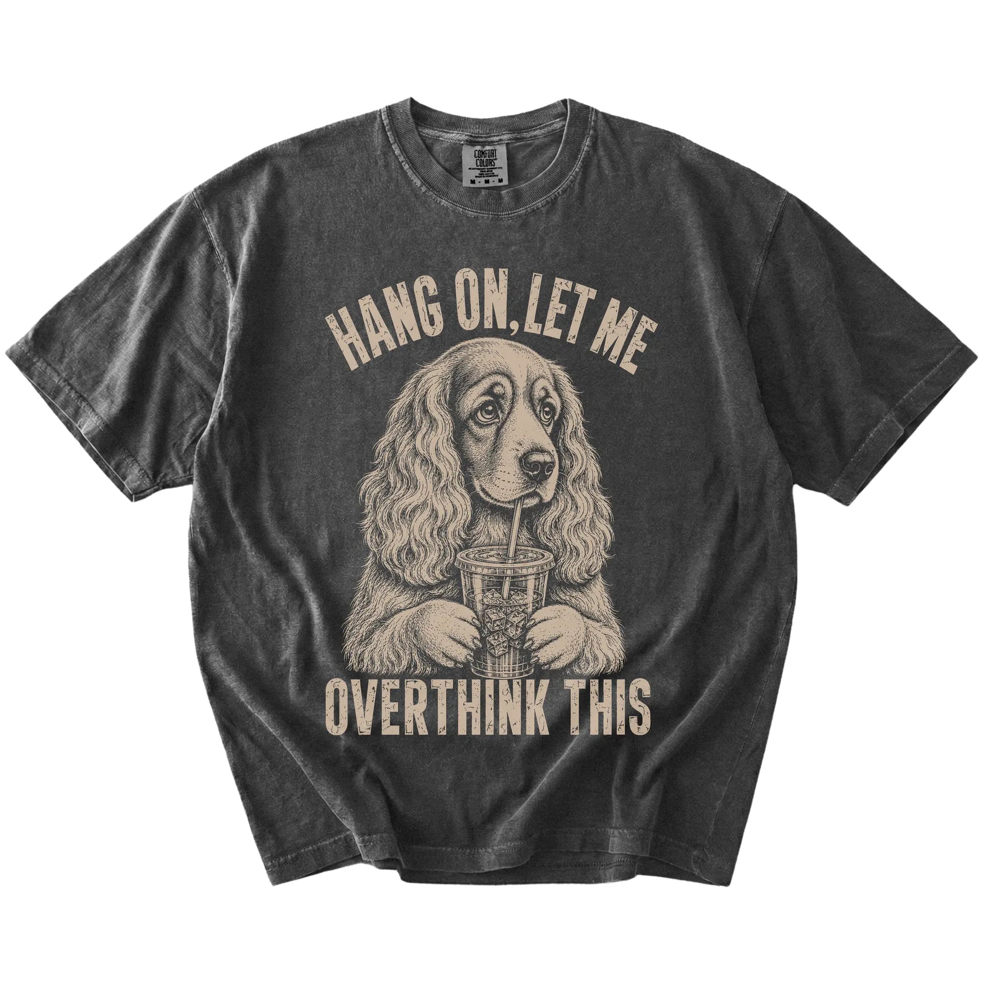 Pepper Overthinking Cocker Spaniel T-Shirt laid flat