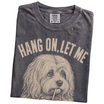 Folded Pepper Overthinking Havanese T-Shirt showing the graphic