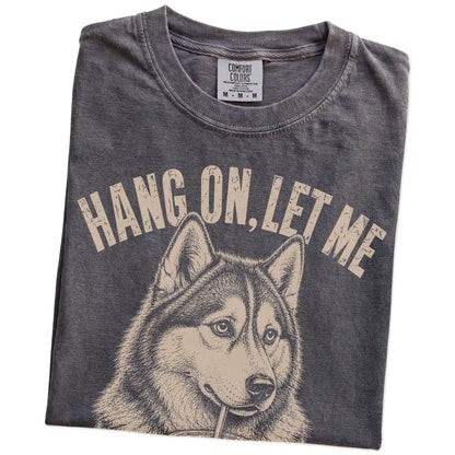 Folded Pepper Overthinking Husky T-Shirt showing the graphic