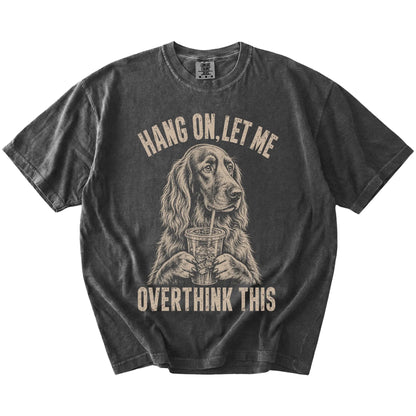 Pepper Overthinking Irish Setter T-Shirt laid flat