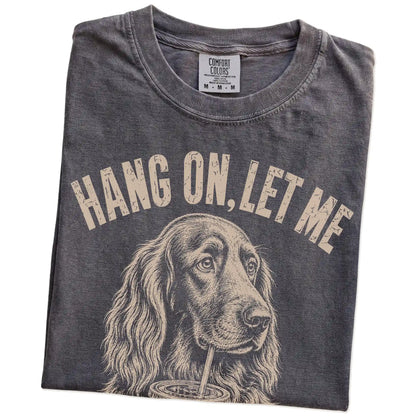 Folded Pepper Overthinking Irish Setter T-Shirt showing the graphic