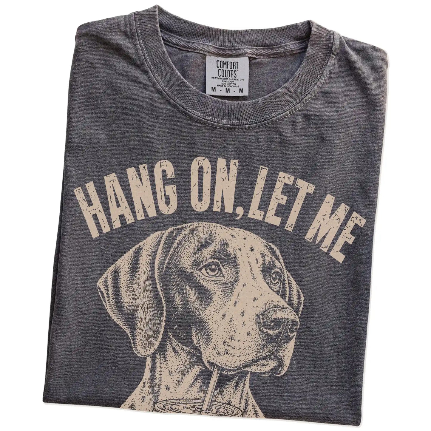 Folded Pepper Overthinking Pointer T-Shirt showing the graphic
