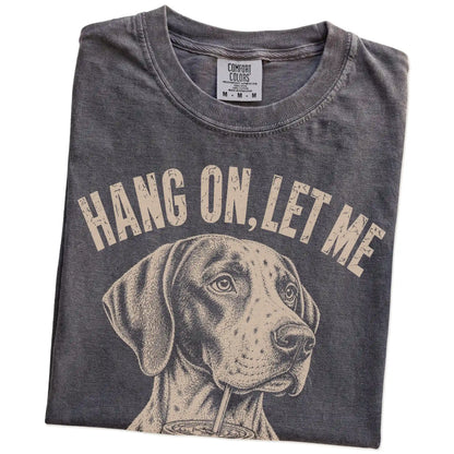 Folded Pepper Overthinking Pointer T-Shirt showing the graphic